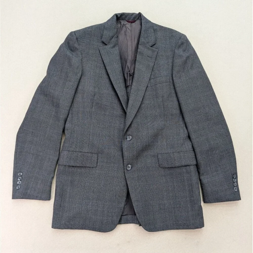 Hart Schaffner Marx Vintage Men's Blazer Jacket Sport Coat Size 40R Blue Plaid